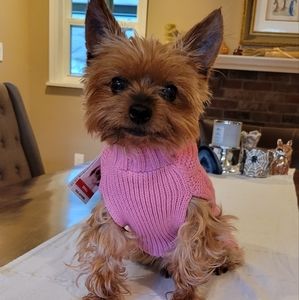 Cozy Pink Knit Dog Sweater